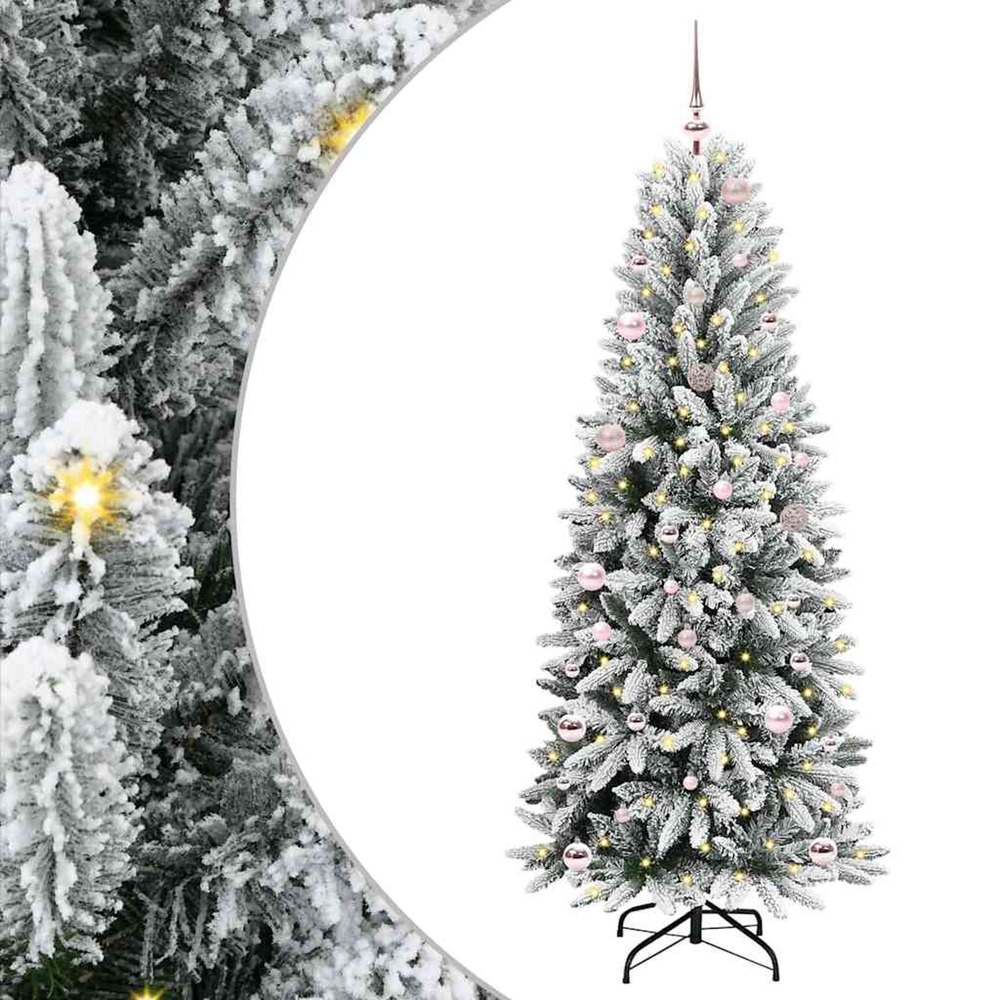 Sapin de noël artificiel avec 150 led avec support blanc 150 cm