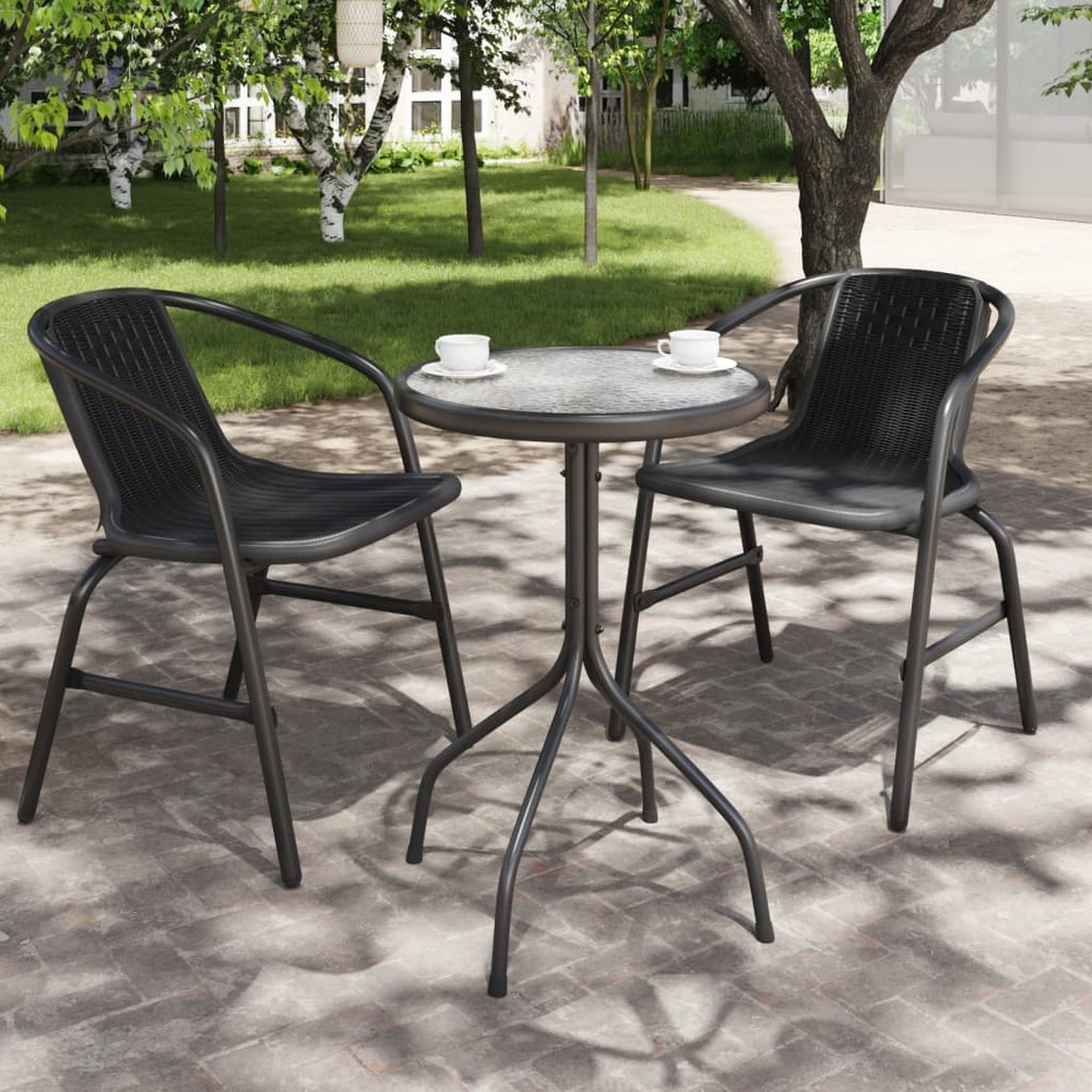 Table de jardin ø50x71 cm acier anthracite