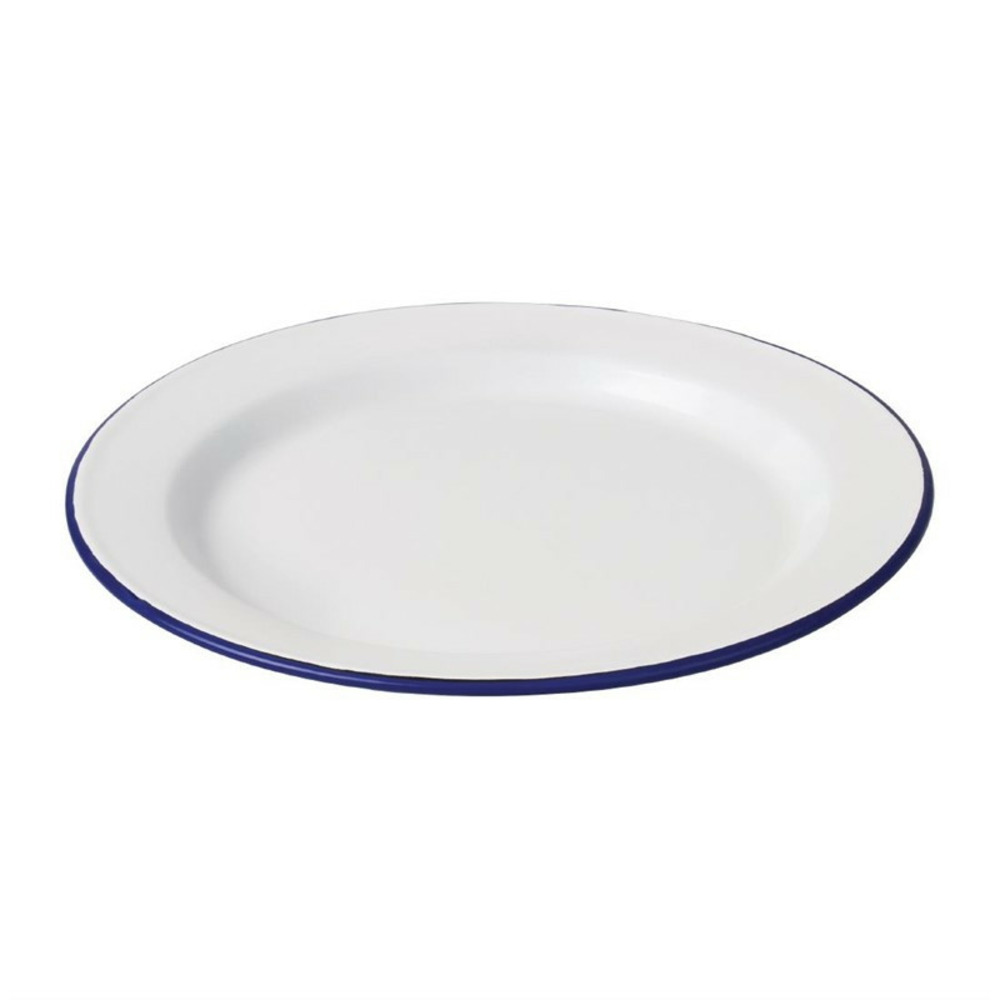 Assiette plate acier émaillé - 300 mm - lot de 6 - olympia