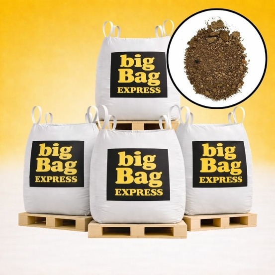Pack 4 x big bag de 1m³ (+/- 5,6t) terre criblée amendée compostée à 5% - livraison premium