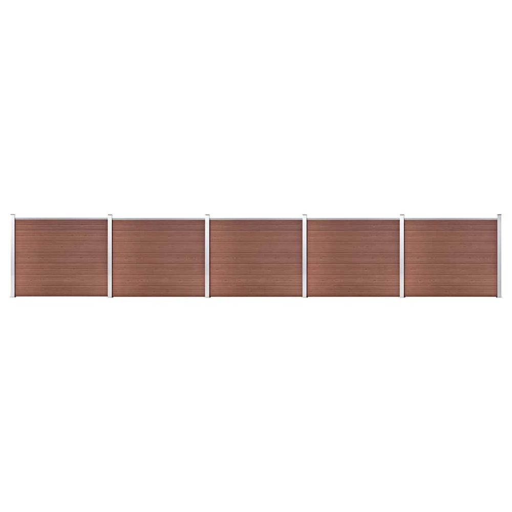 Ensemble de panneau de clôture wpc 872x146 cm marron