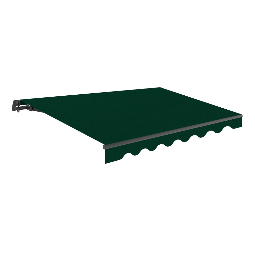 Store banne manuel 2,5x2m vert polyester – structure aluminium anthracite inclinaison réglable
