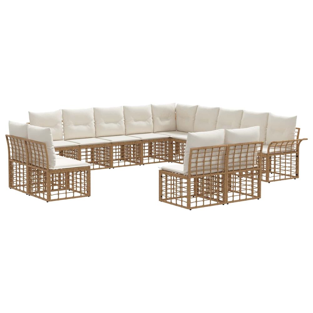 Ensemble de canapés d'extérieur 13 pc blanc naturel et crème