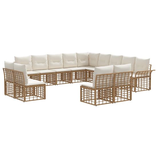 Ensemble de canapés d'extérieur 13 pc blanc naturel et crème