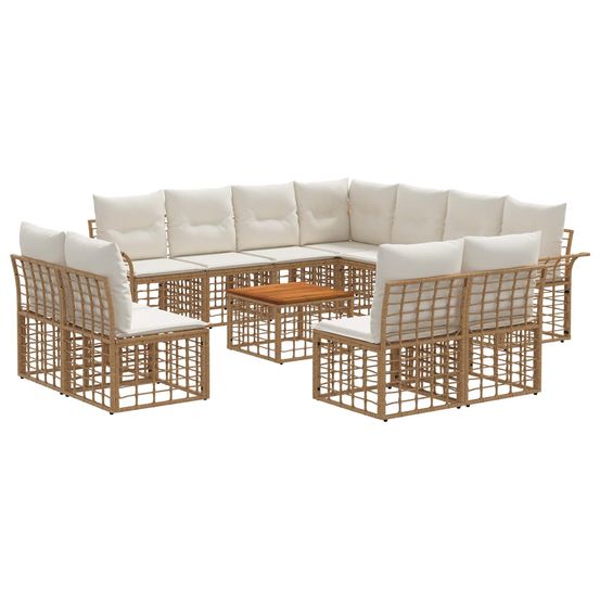 Ensemble de canapés d'extérieur 12 pc blanc naturel et crème