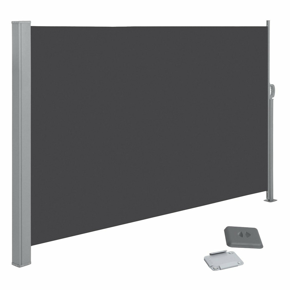 Store latéral pour balcon et terrasse pare-soleil brise-vue protection vie privée 200 x 350 cm gris anthracite