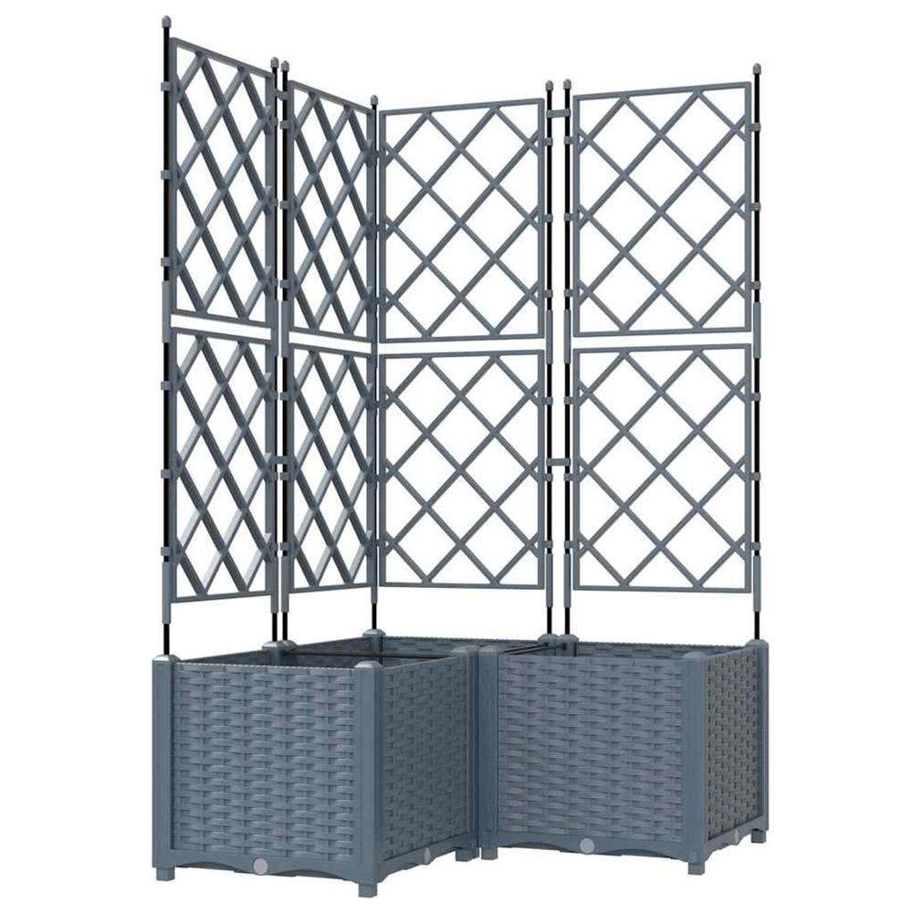 Cache-pot de jardin 3 pc gris clair 80 x 80 x 143 cm pp