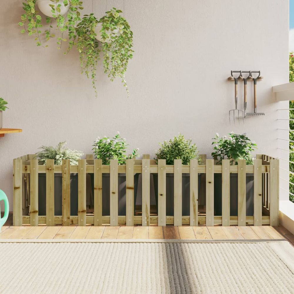 Carré potager pin traité autoclave pour jardin extérieur 200x50x50cm