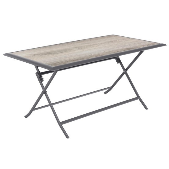 Table de jardin pliante rectangulaire azua gris smoke