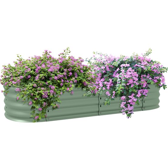 Carré potager acier modulable jardin extérieur culture plantes 150x62x30cm vert