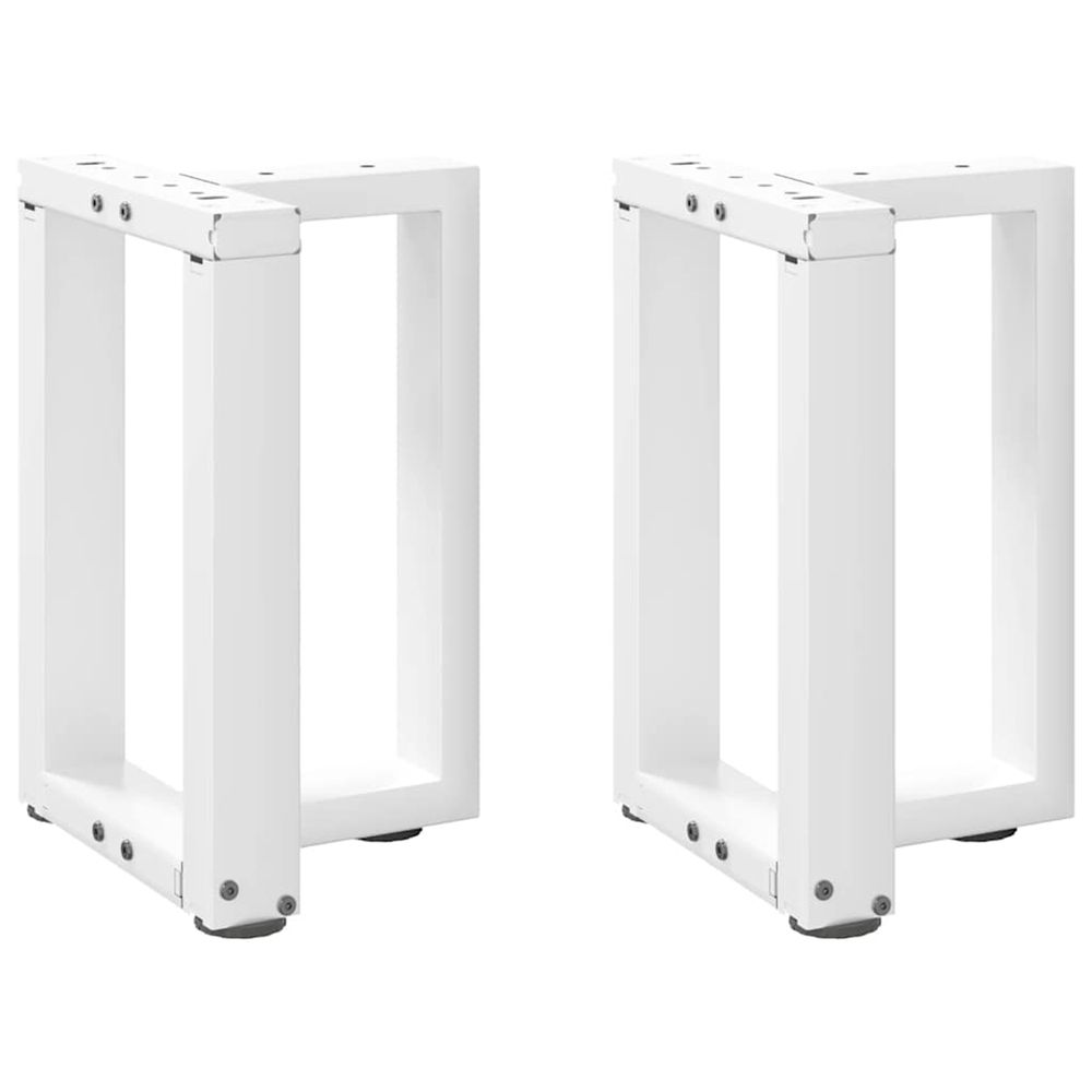 Pieds de table basse en t, 2 pièces, blanc, 28 x 25 x (42-43) cm, acier