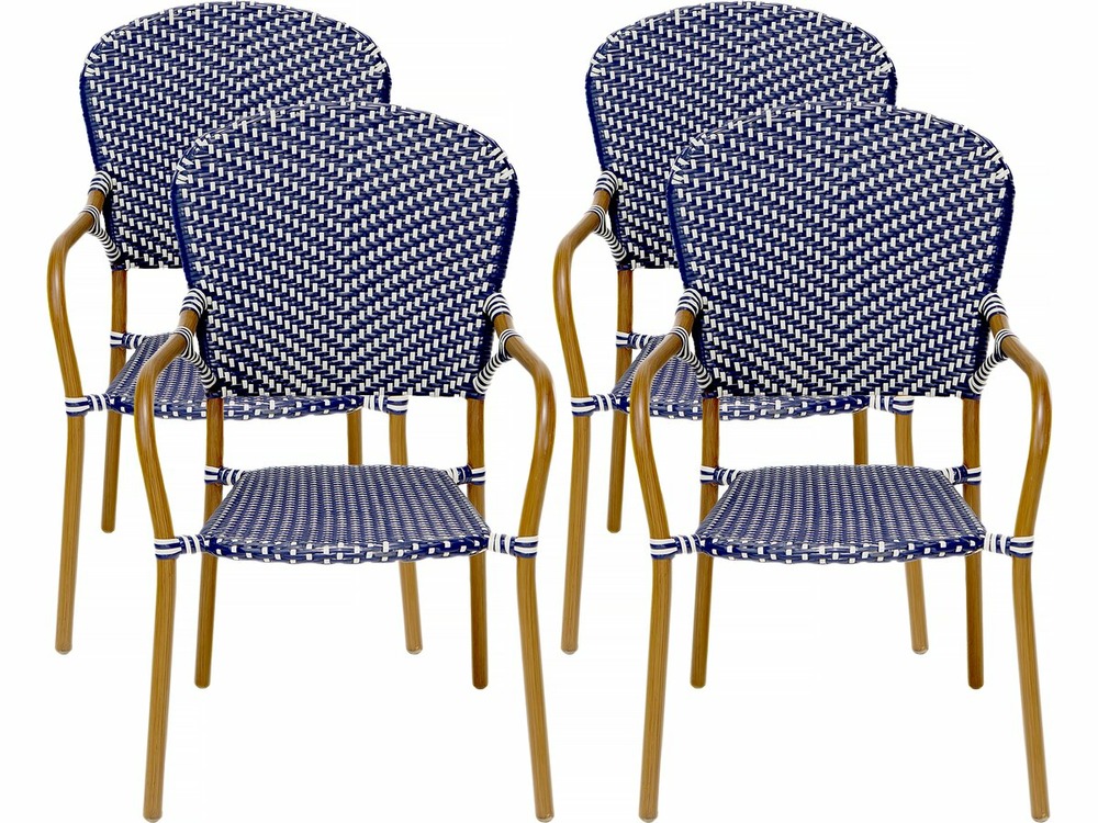 Lot de 4 chaises d'extérieur bistro 