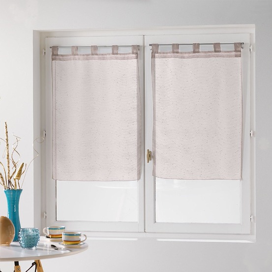 Paire droite de rideaux voile a passants fils coupe dandy