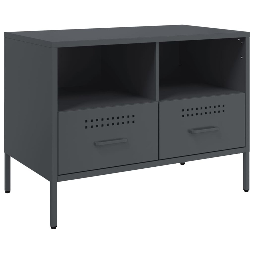 Meuble tv anthracite 68x39x50,5 cm acier