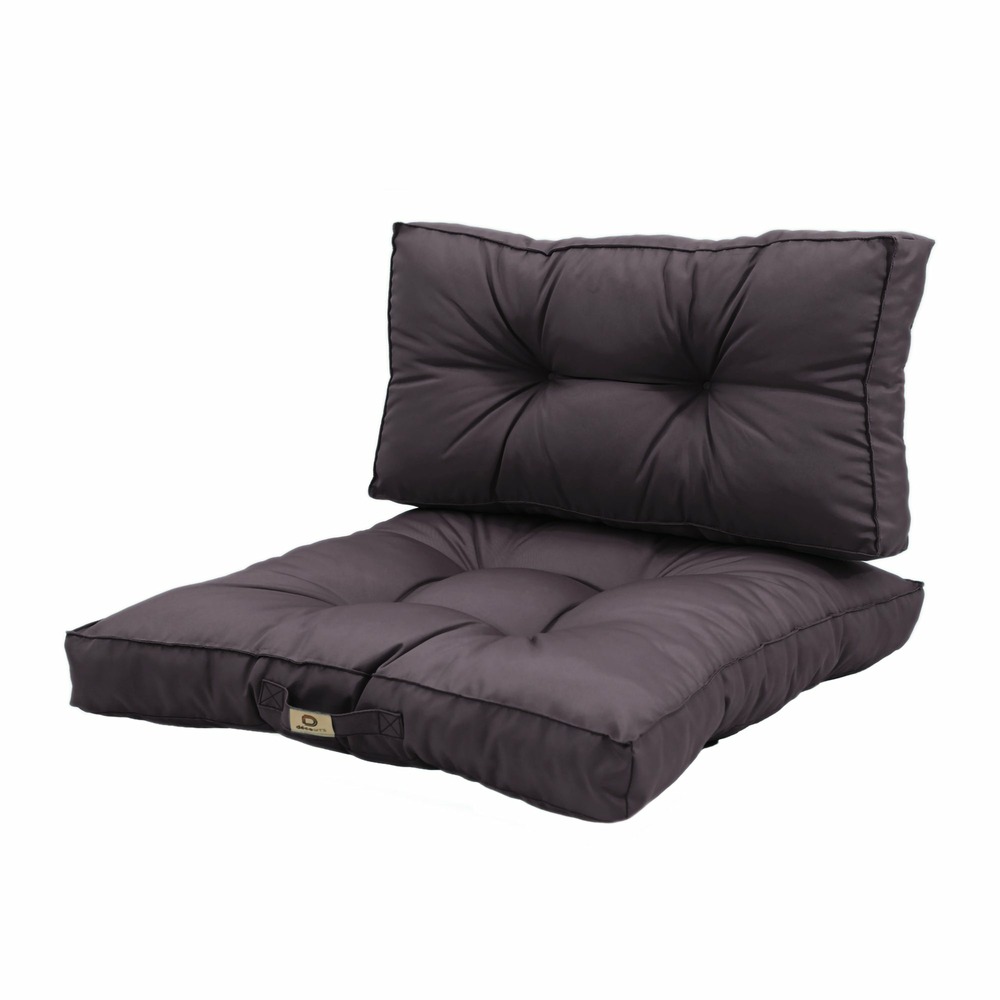 Coussins pour salon de jardin capitonné 60x60cm gris carbone