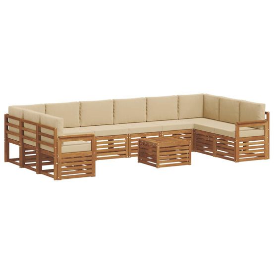 Ensemble de canapés d'extérieur 11 pc naturel et beige