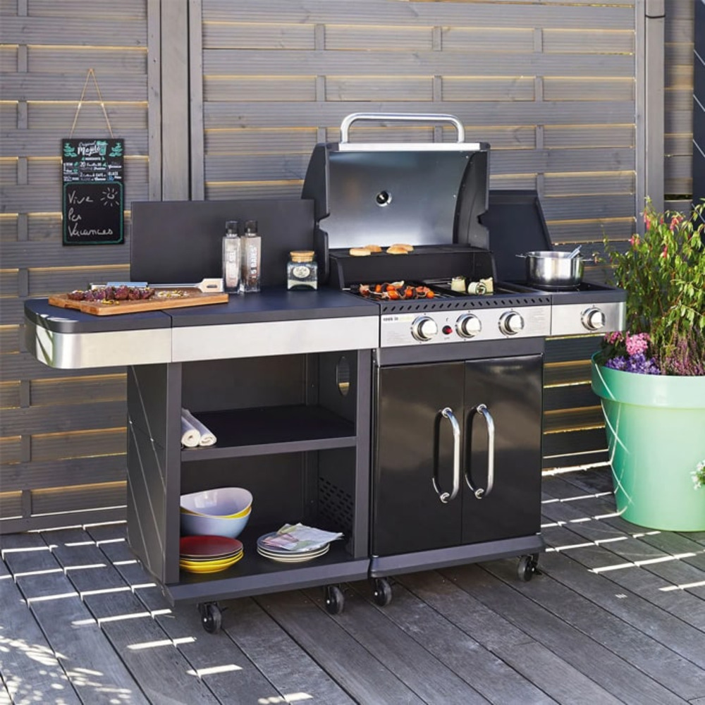 Pack barbecue à gaz fidgi 3 + desserte