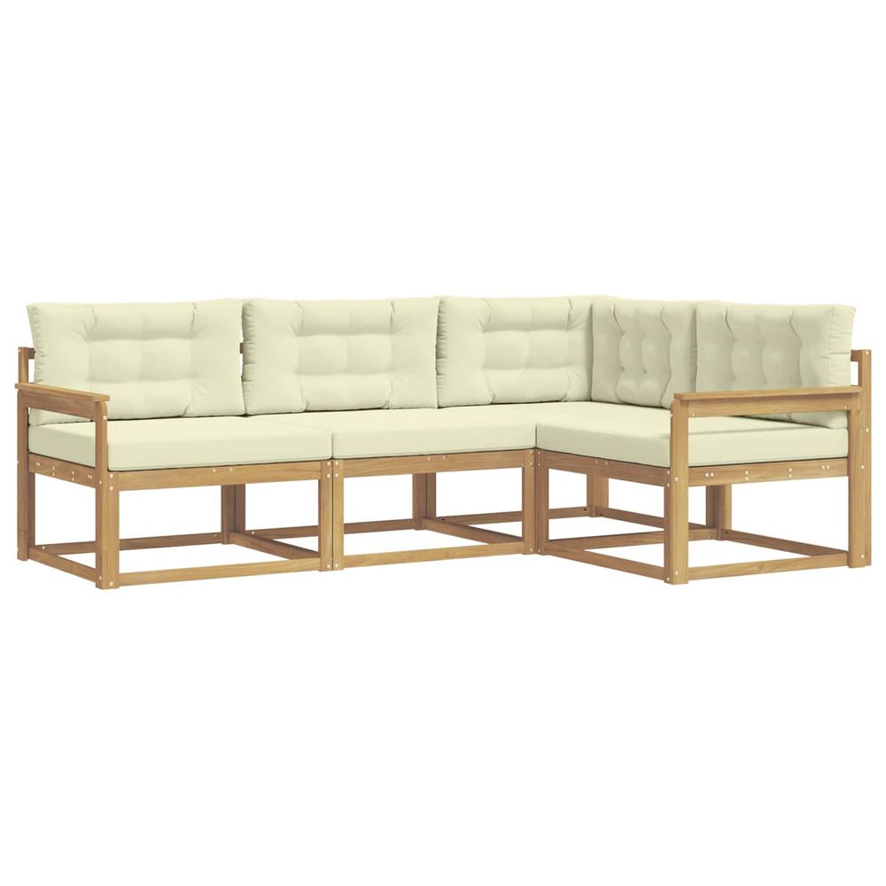 Ensemble de canapés d'extérieur 3 pc blanc et crème polyester
