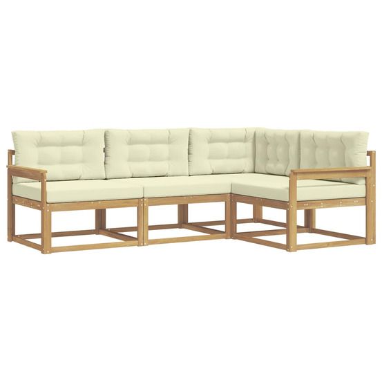 Ensemble de canapés d'extérieur 3 pc blanc et crème polyester