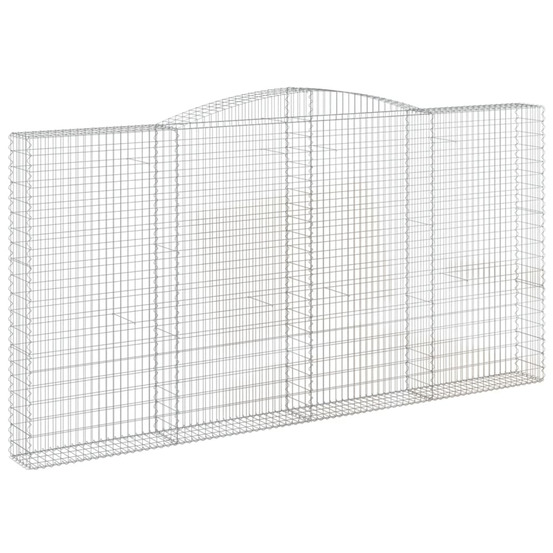 Panier de gabions arqué 400x30x200/220 cm fer galvanisé