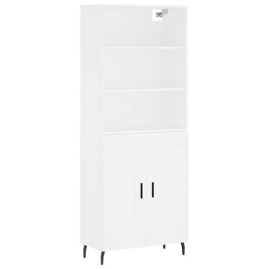Buffet bahut commode armoire meuble de rangement organisateur cuisine salle de séjour salon haut 69,5 x 34 x 180 cm bois d'in