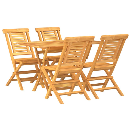 Ensemble à manger de jardin 5 pcs bois de teck massif