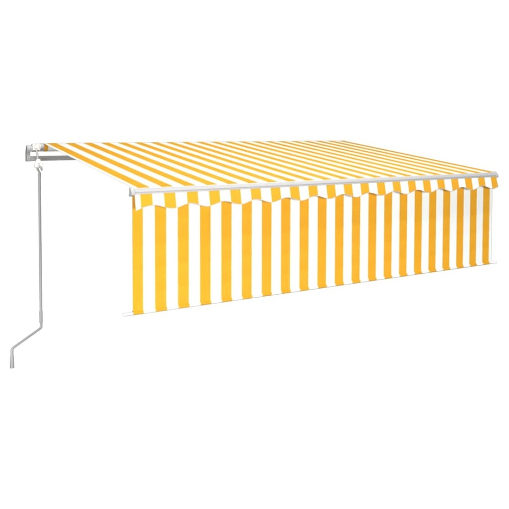 Auvent automatique rétractable avec store 6x3 m jaune et blanc