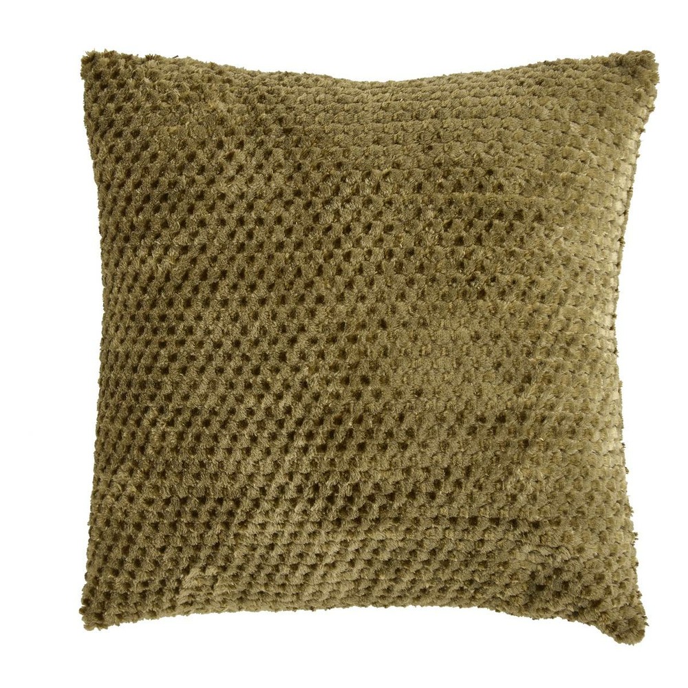 Coussin lyno vert kaki 40x40cm