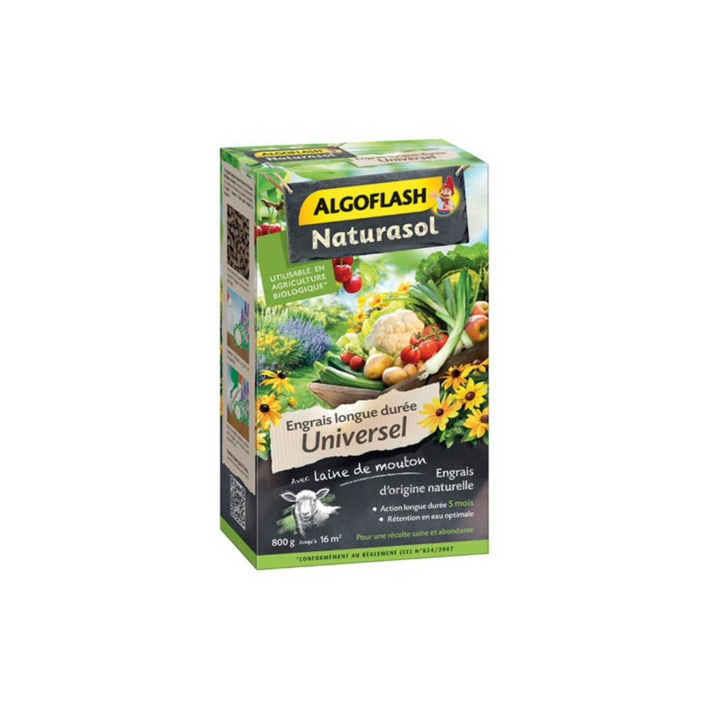 Engrais univ. longue duree 800g / nc algoflash naturasol - aunibio8