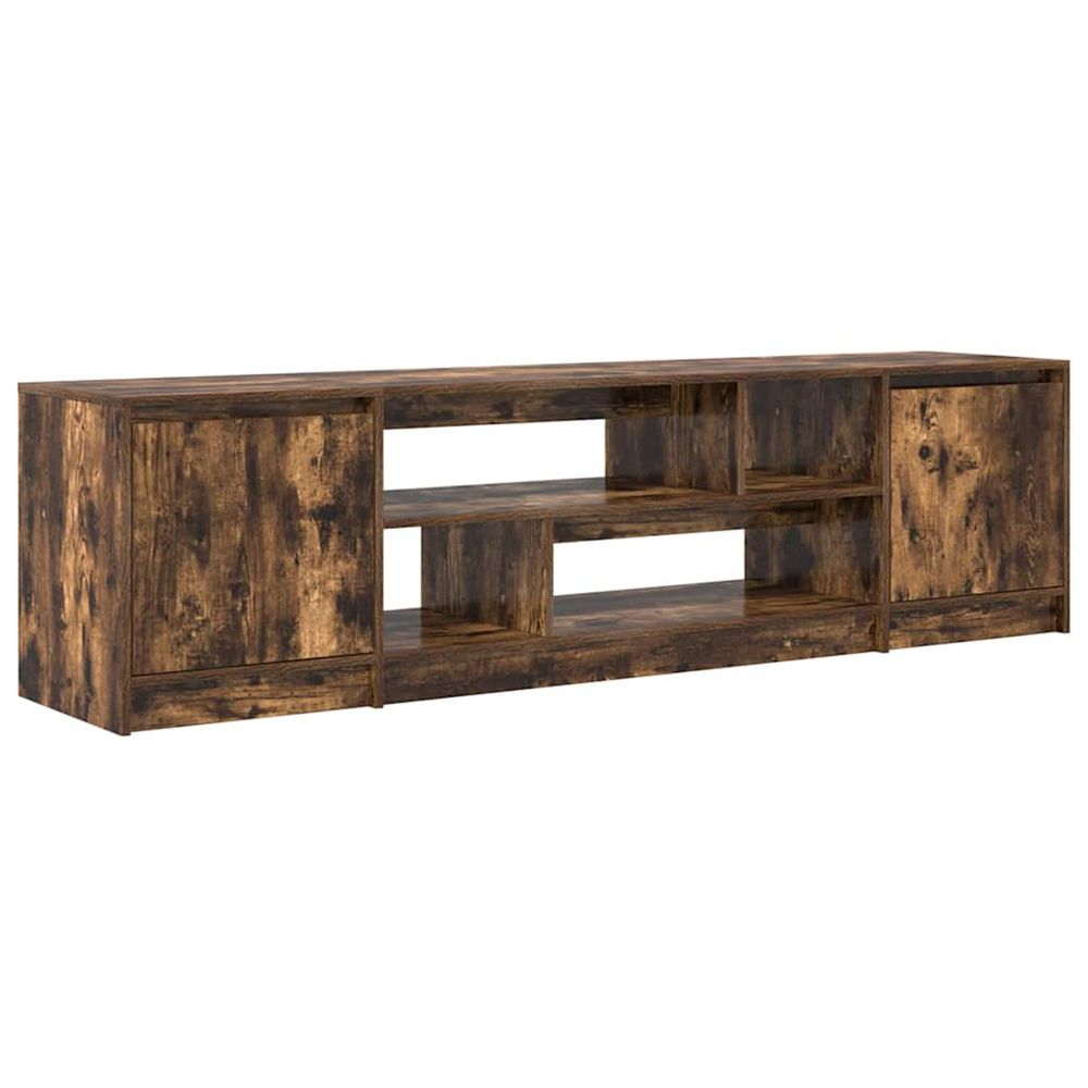 Meuble tv chêne fumé 188,5x41x50 cm bois d'ingénierie