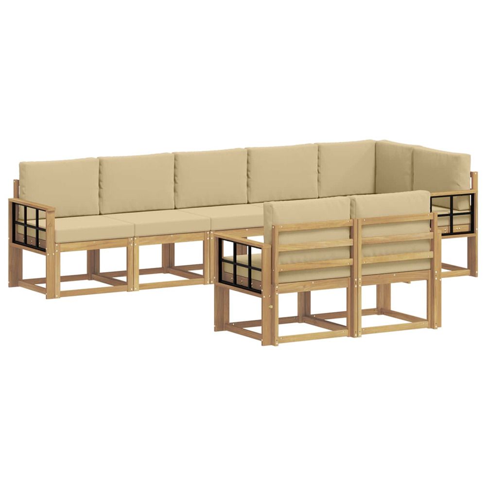 Ensemble de canapés d'extérieur 8 pc blanc et beige polyester