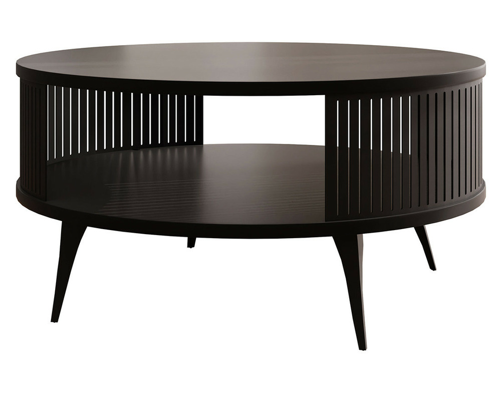 Forini - table basse ronde - noir - 1 niche - 75 cm