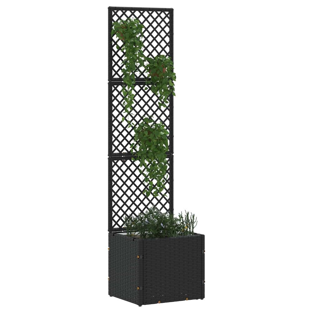 Garden trellis planter noir 35 x 30 x 135 cm métal