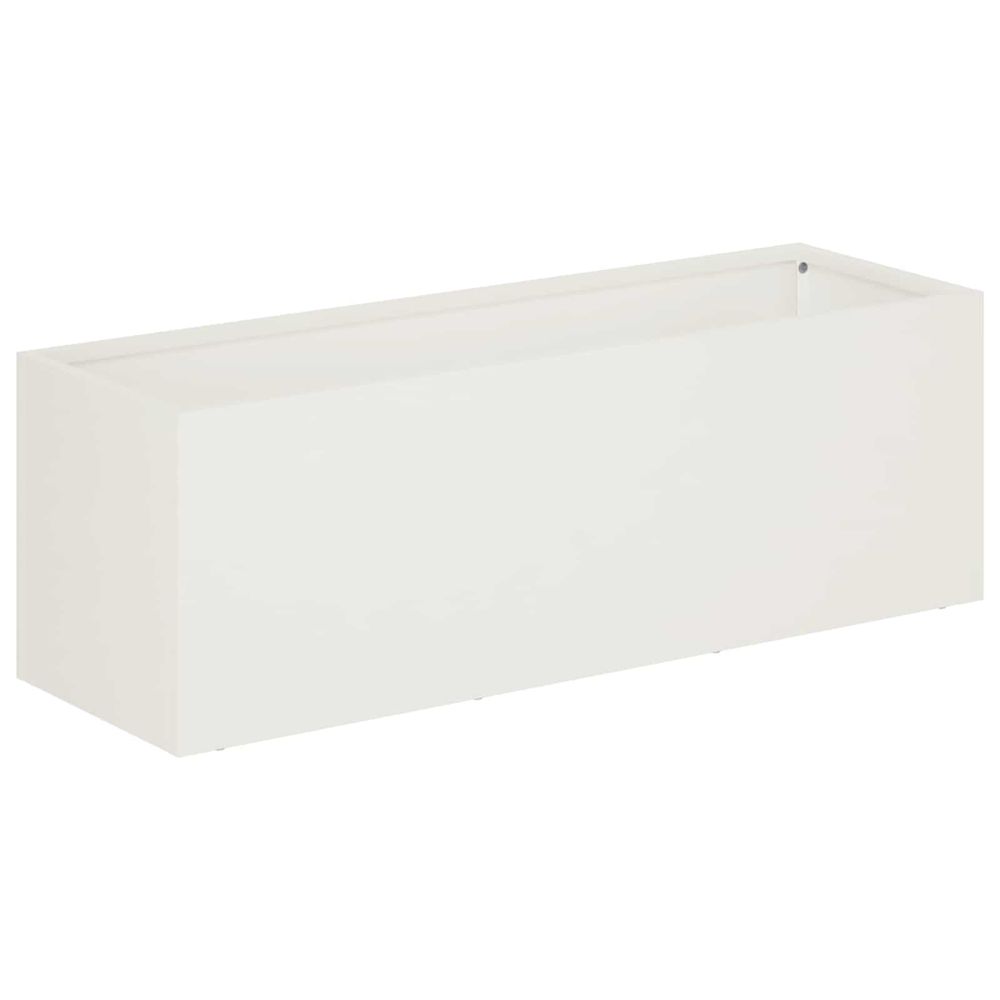 Cache-pot de jardin blanc 60 x 20 x 20 cm acier laminé à froid