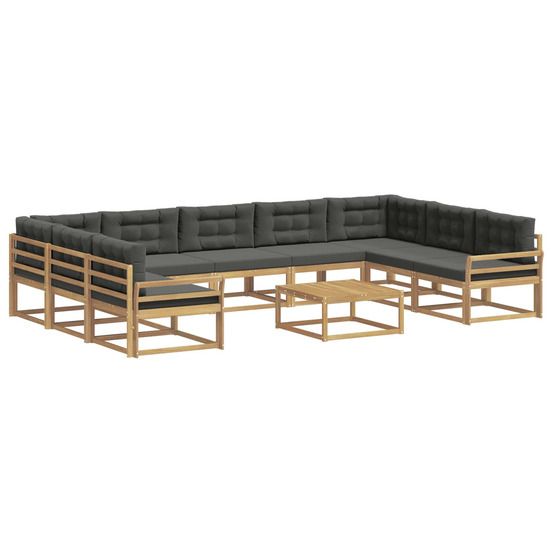 Ensemble de canapés d'extérieur 10 pc blanc et anthracite