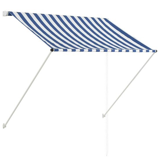 Auvent rétractable 150x150 cm bleu et blanc