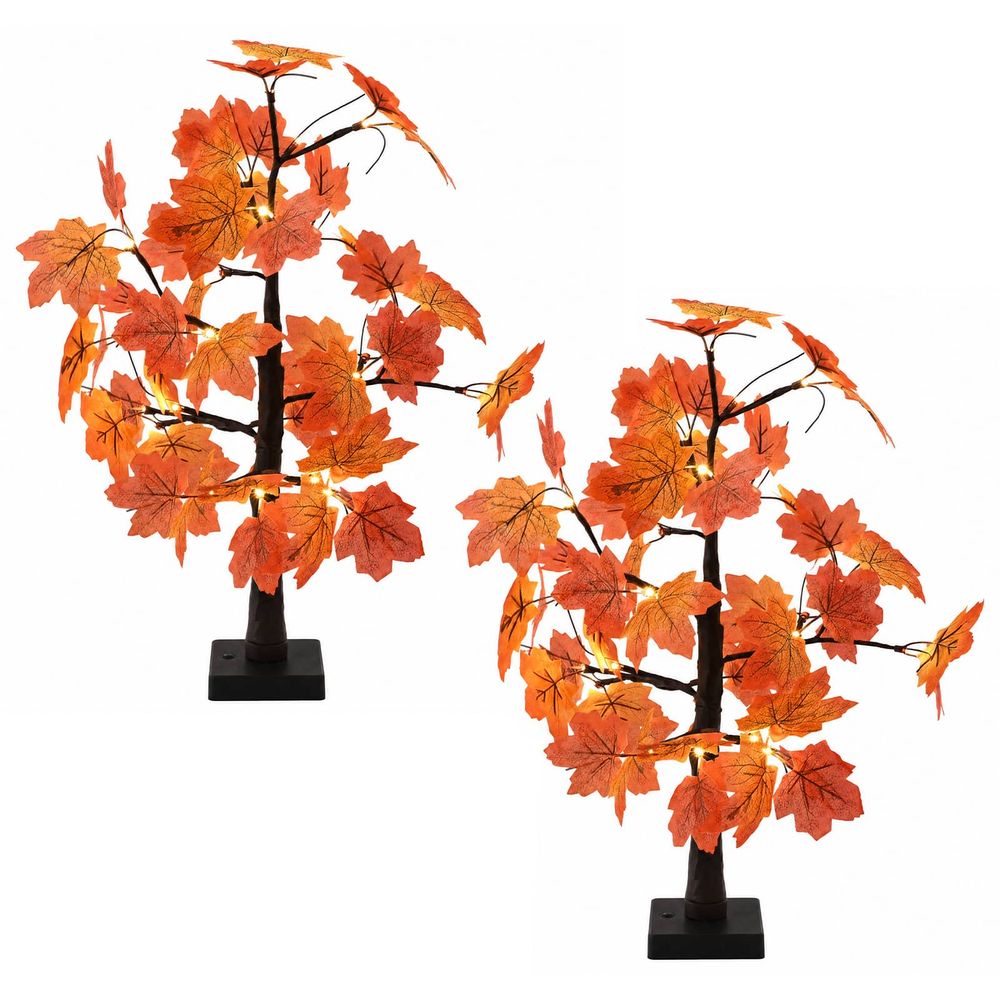 Érable de noël lumineux led 2 pc marron 58 cm plastique 48 led