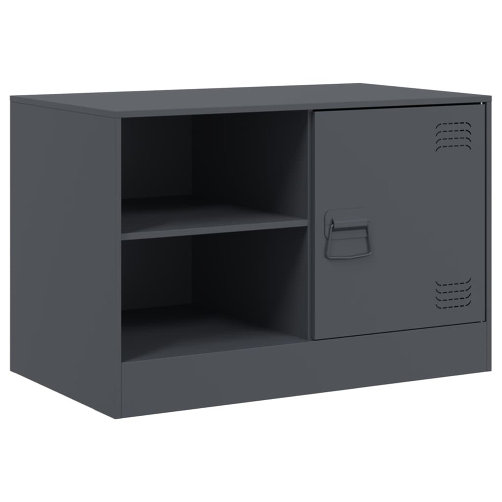 Meuble tv anthracite 67x39x44 cm acier