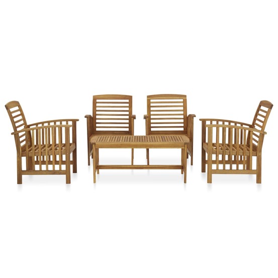 Salon de jardin 5 pcs bois d'acacia massif