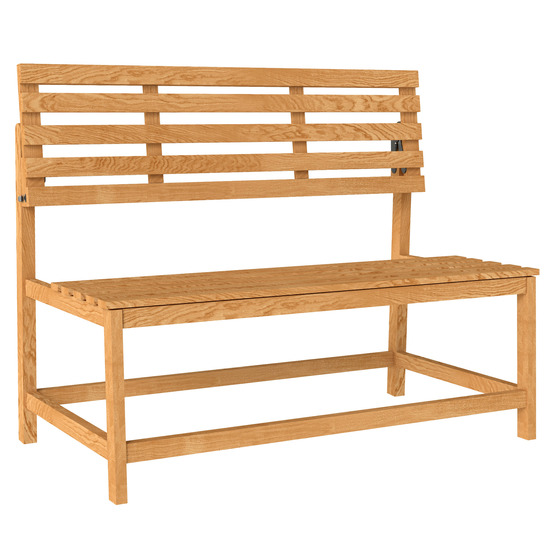 Banc de jardin 2 places en bois, résistant aux intempéries, avec dossiers convertibles, pour balcon et terrasse, en teck