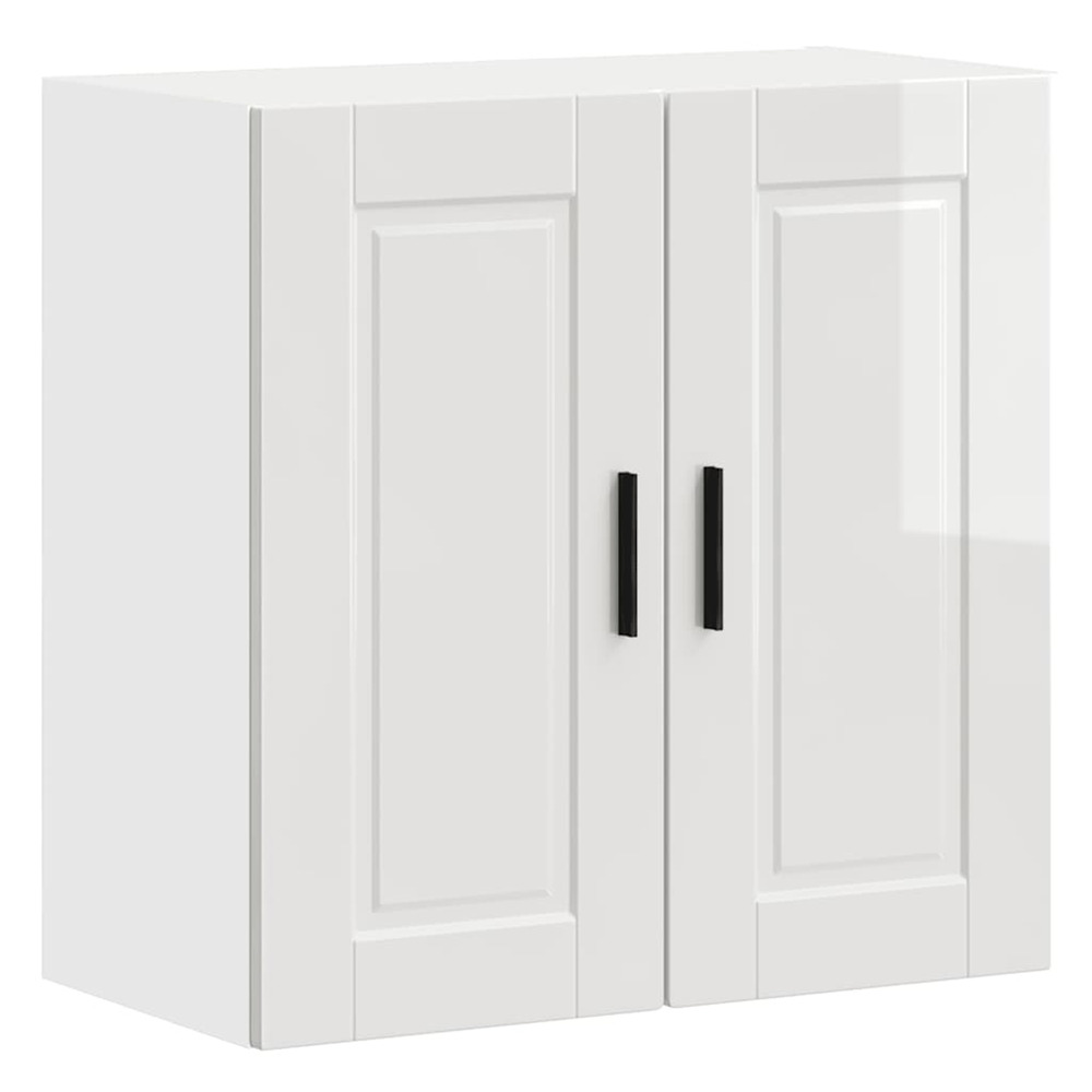 Armoire murale de cuisine porto blanc brillant bois ingénierie