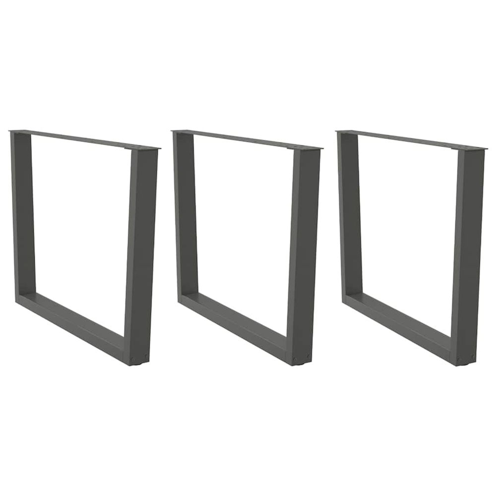 Pieds de table à manger en forme de v, 3 pièces, anthracite, 100 x (72-73,3) cm, acier