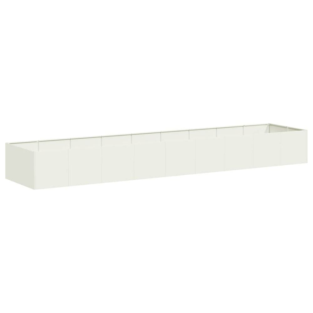 Jardinière d'extérieur blanc 360x80x40 cm acier