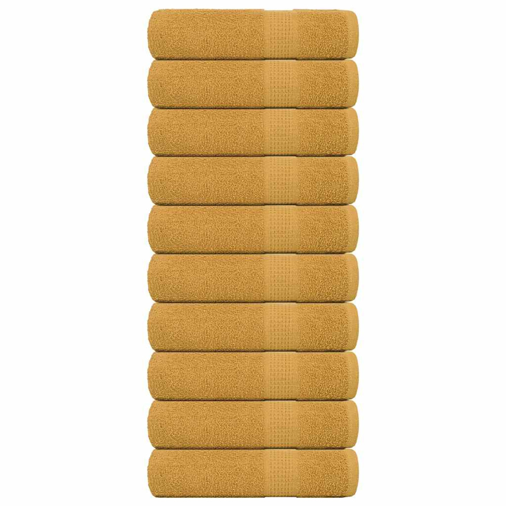 Serviettes de bain 10 pcs frogn doré 100x150 cm 100% coton