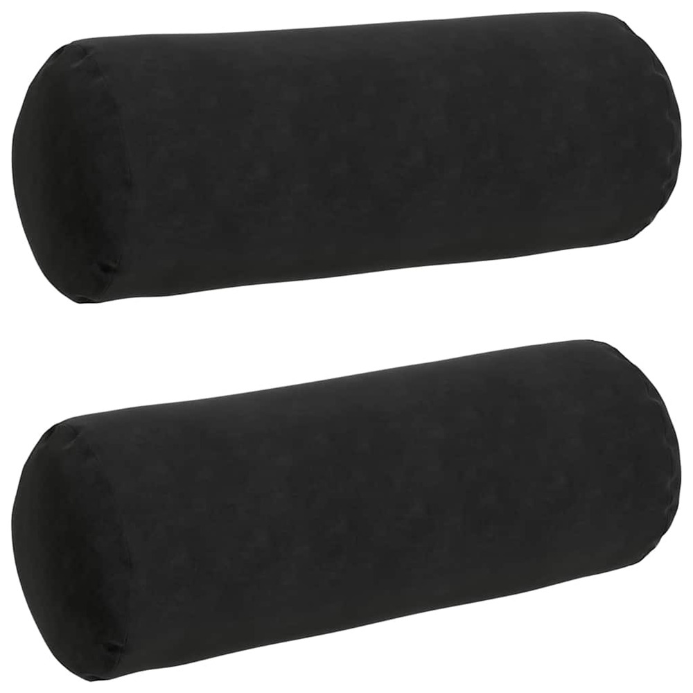 Coussins d'accent 2 pcs noir ø 25 x 70 cm