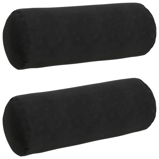 Coussins d'accent 2 pcs noir ø 25 x 70 cm