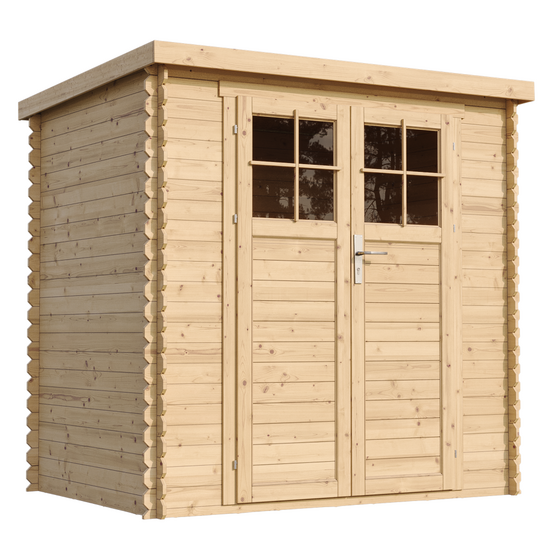 Abri de jardin en bois 2,22 m² - porte verrouillable de haute qualité - h200 x 204 x 142 cm - m311f
