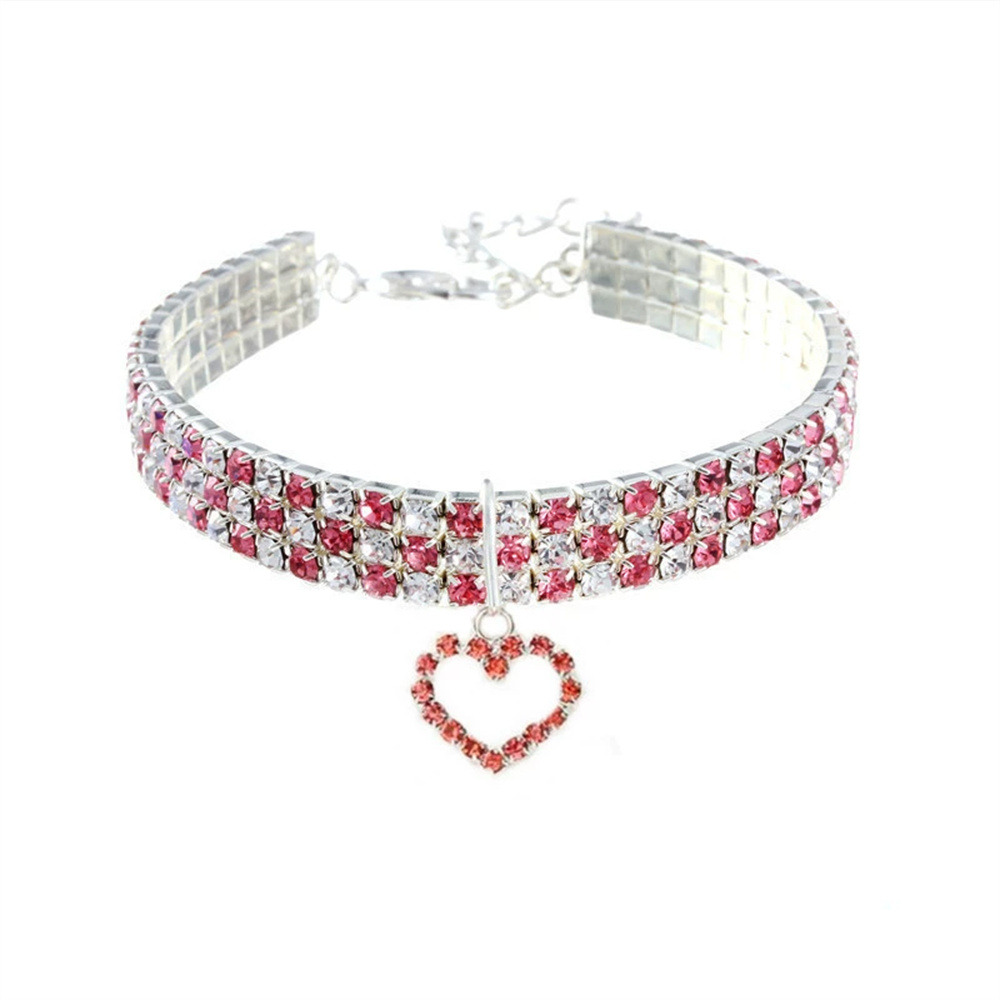 Dtopbuyage collier en strass avec cœur pour chats
