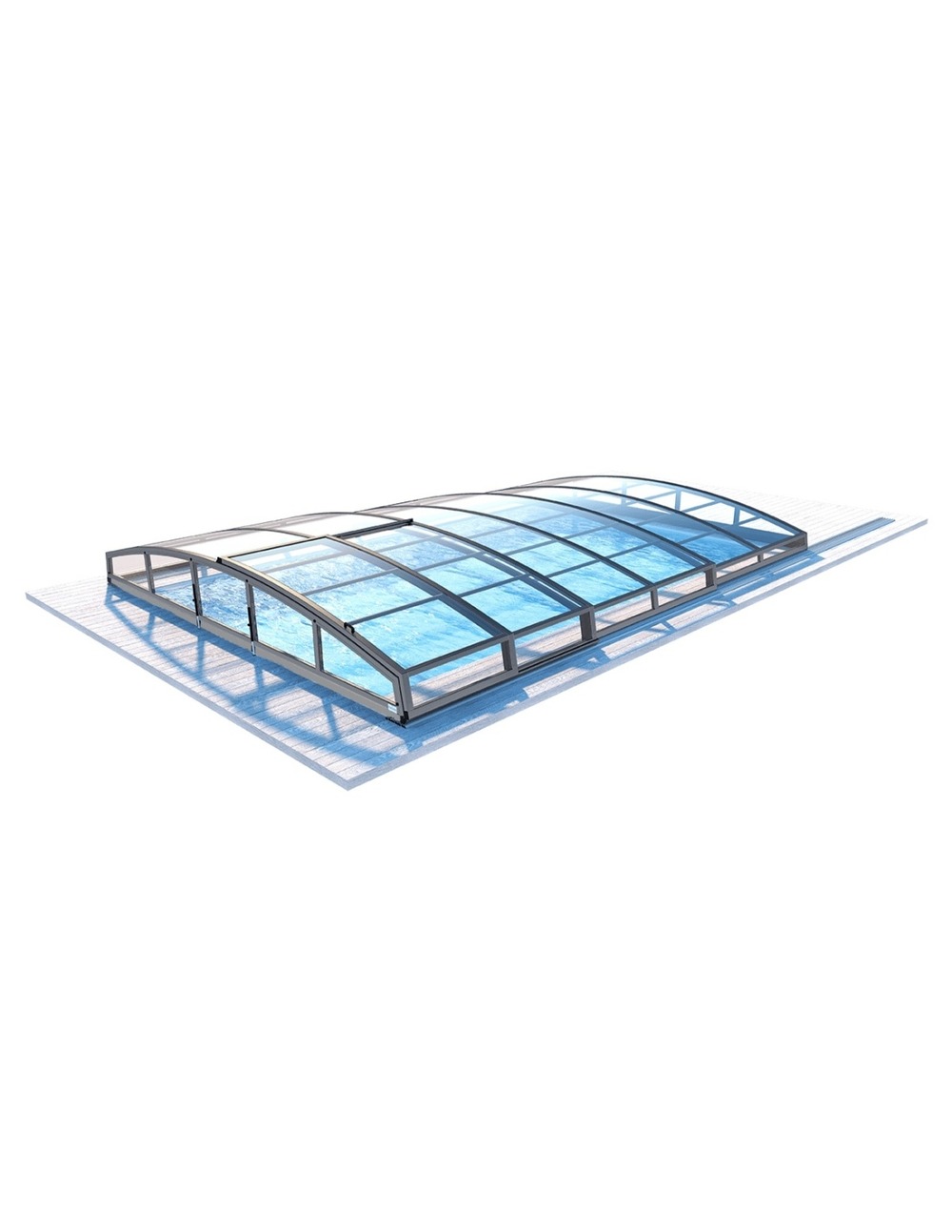 Abri de piscine skyline pour les modèles 6,20x3 m - bas87, bas787 - polycarbonate massif 3 mm - couleur ral7037 gris