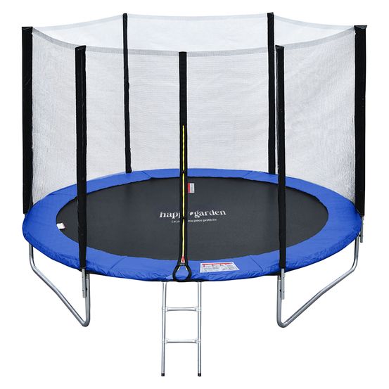 Trampoline 245cm réversible bleu/vert canberra + échelle, bâche et kit d'ancrage
